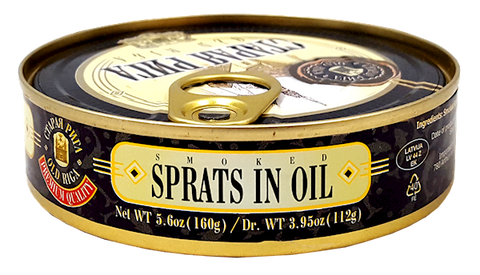 Smoked Sprats in Oil (Old Riga) 160g UPC -5596 - Parthenon Foods