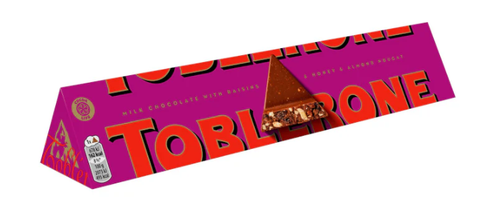 Toblerone Milk Chocolate, Fruit and Nut, 3.52oz (100g) - Parthenon Foods