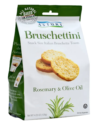 Bruschettini, Rosemary and Olive Oil (Asturi) 120g - Parthenon Foods