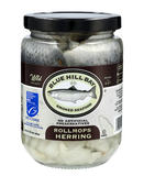 Rollmops Herring Fillets with Pickles (Blue Hill Bay), 12 oz Jar - Parthenon Foods