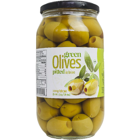 Green Pitted S.Mammoth Greek Olives (Chloe) 1000g (2lb 3oz) - Parthenon Foods