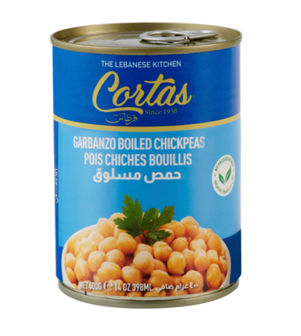 Chickpeas, Garbanzo Boiled Chickpeas (Cortas) 14 oz - Parthenon Foods
