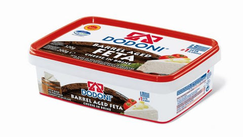 Dodoni Barrel Aged Greek Feta Cheese, 7 oz (200g) Plastic - Parthenon Foods