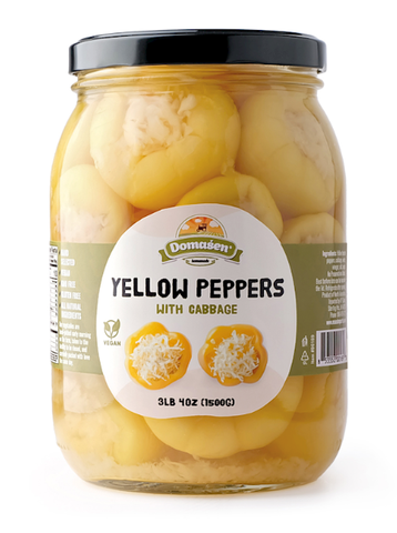 Yellow Peppers Stuffed with Cabbage (Domasen) 52 oz - Parthenon Foods