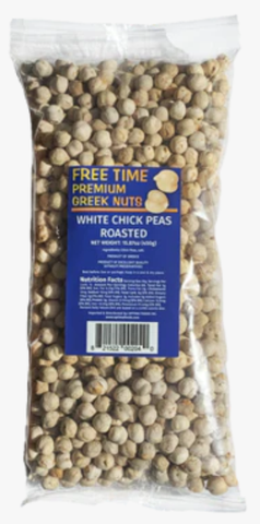 White Roasted Chick Peas (Free Time) 16 oz - Parthenon Foods