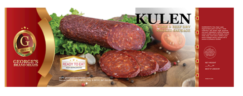 KULEN, Pork and Beef Dry Smoked Salami (George's) approx. 1 lb - Parthenon Foods