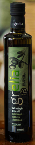 Grelia Extra Virgin Olive Oil, 500ml (16.9 oz) Glass Bottle - Parthenon Foods