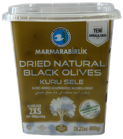 Dried Sele Black Olives, Kuru Sele (Marmarabirlik) 800g - Parthenon Foods