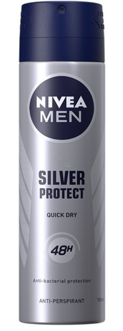 Nivea Spray Deodorant, Silver Protect For Men, 150ml - Parthenon Foods