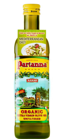 Partanna Organic Extra Virgin Olive Oil, 750 ml (25.5 FL OZ) - Parthenon Foods