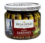 Riga Gold Smoked Sardines in Olive Oil, 250g Jar