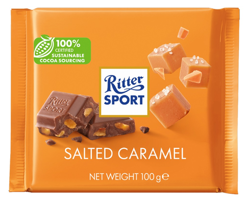 Ritter Sport Salted Caramel Chocolate, 100g - Parthenon Foods