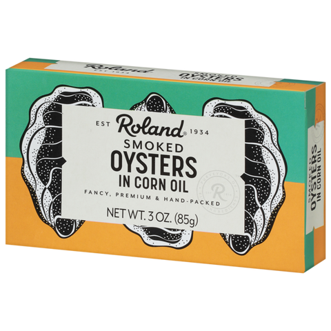 Smoked Oysters in Corn Oil (Roland) 3.0 oz (85g) - Parthenon Foods