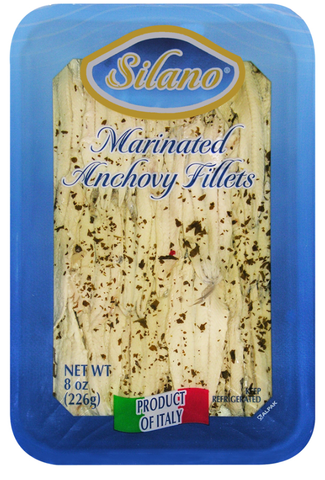 Silano White Marinated Anchovy Fillets, 8 oz (226g) - Parthenon Foods