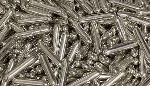 Decorative Silver Dragees, Macaroni, approx. 1.3oz - Parthenon Foods