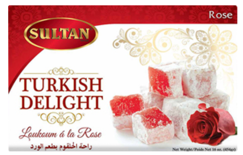 Turkish Delight with Rose (Sultan) 16 oz - Parthenon Foods