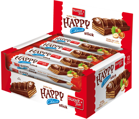Happy Choice Stick Wafer Bar (Sweet Plus) CASE (12 x32g) - Parthenon Foods
