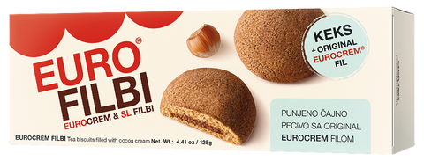 Eurocrem Filbi Filled Biscuit, 125g - Parthenon Foods