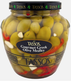 Greek Stuffed Olives Designer Glass Jar (Tassos) 1.7 L - Parthenon Foods
