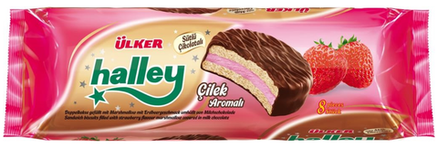 Halley Strawberry Sandwich Biscuits (Ulker) 240g - Parthenon Foods