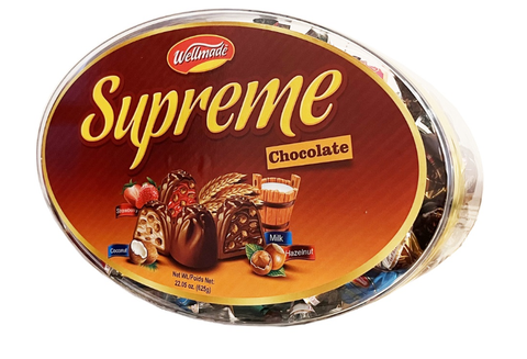 Supreme Assorted Chocolates with Rice Crisps (Wellmade) 625g, Oval - Parthenon Foods