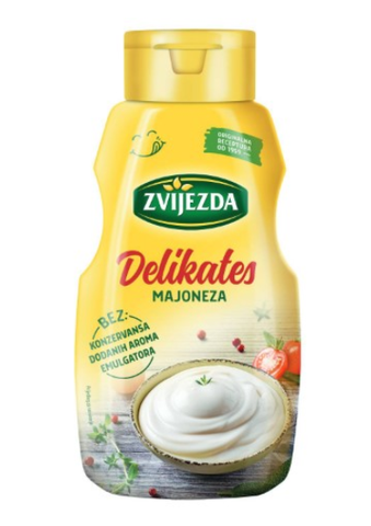 Mayonnaise, Delikates Majoneza (Zvijezda) 400g Squeeze Bottle - Parthenon Foods