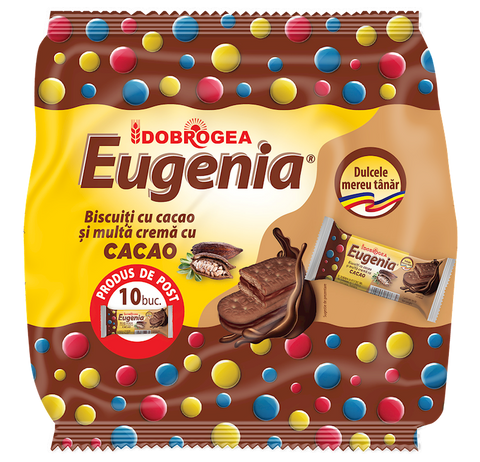 Eugenia Cacao Biscuit with Cacao, 360 g (10 x 36 g)-brown bag - Parthenon Foods