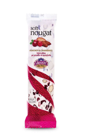 Nougat with Cranberries and Almonds Bar - Mantolato (Jannis) 60g