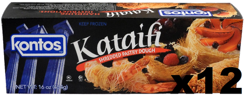 Shredded Fillo (Phyllo) Dough Kataifi (Kontos) CASE (12 x 1lb) - Parthenon Foods