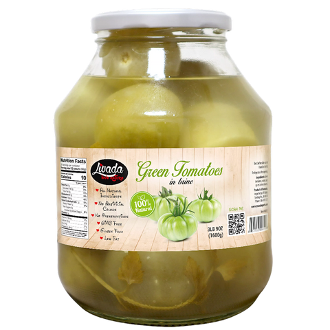 Green Tomatoes in Brine (Livada) 56.4 oz (1600 g) - Parthenon Foods