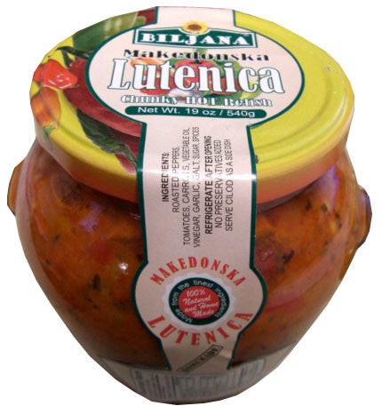 Lutenica, Makedonska, Chunky Hot Relish (Biljana) 19oz (540g) - Parthenon Foods