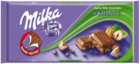 Milka Milk Chocolate with Hazelnuts, 90g - Parthenon Foods