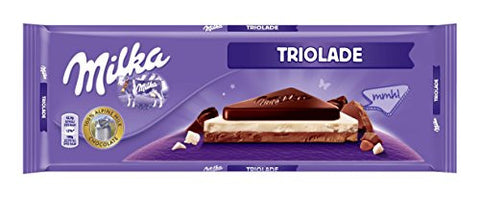 Milka Milk-White-Bitter Chocolate, Triolade, 280g - Parthenon Foods