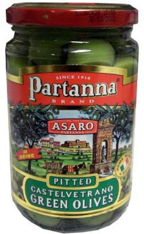 Partanna Pitted Castelvetrano Green Olives, 280g (9.9 oz) Jar - Parthenon Foods