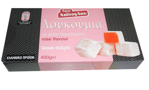 Loukoumi Greek Delight with Rose Flavor (Xaitoglou) 400g - Parthenon Foods