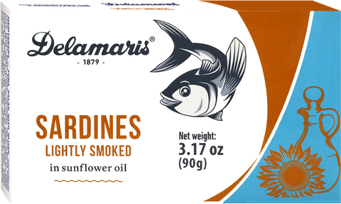 Sardines Lightly Smoked in Sunflower Oil (MarcoPolo) 3.17 oz (90g) - Parthenon Foods