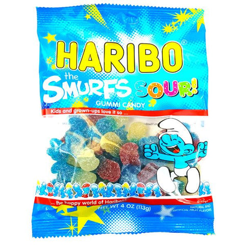 Haribo SOUR Smurf Gummi Candy, 4 oz - Parthenon Foods