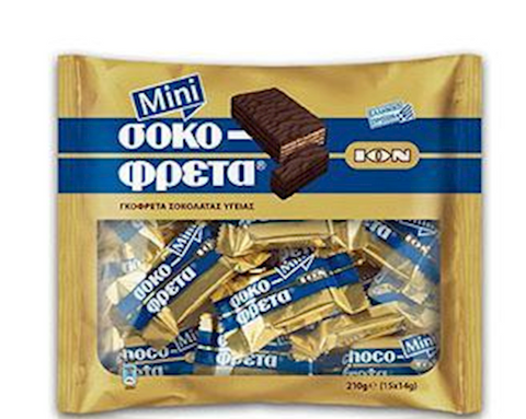 Chocofreta, MINI, - DARK -  Chocolate Covered Wafers, 210g - Parthenon Foods