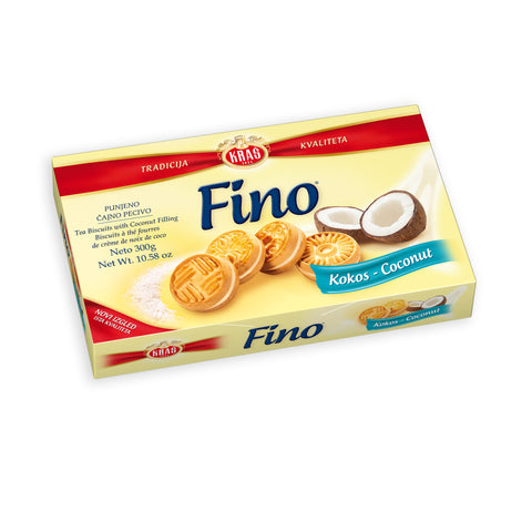 Fino Kokos (Coconut), Filled Tea Biscuit, 300g - Parthenon Foods