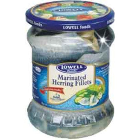 Bismarck Marinated Herring Fillets (Lowell), 13.5 oz Jar - Parthenon Foods