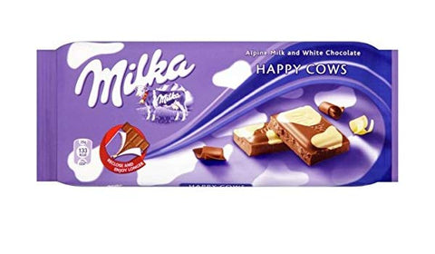 Milka Alpine Milk and White Chocolate, Happy Cow, 100g - Parthenon Foods