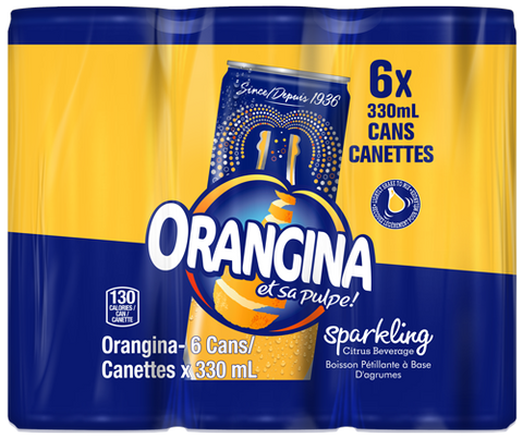 Orangina Beverage CASE (6 x 11.2 FL OZ) CANS - Parthenon Foods