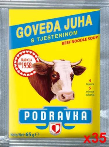 Beef Noodle Soup (Podravka) CASE, (35 x 2.3 oz) - Parthenon Foods
