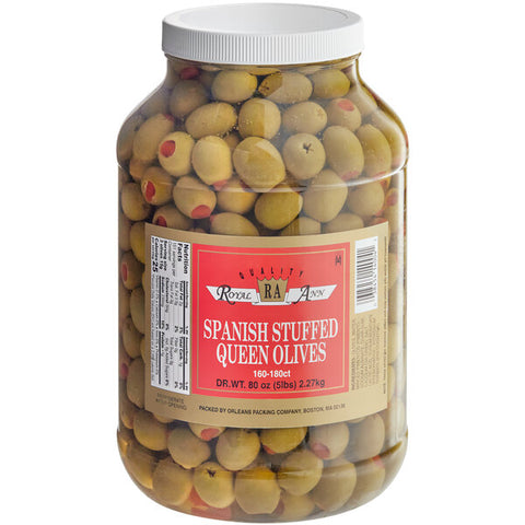 Green Olives Stuffed with Pimento (Royal Ann) 1 Gal - Parthenon Foods