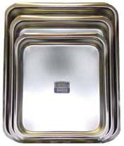Square Stainless Steel Pan, I.D. 16 x 13.5 in, 2.5 in. deep - Parthenon Foods