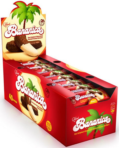 Krem Banana (Stark) CASE, 25gx40, Chocolate Covered Banana Flavored Dessert - Parthenon Foods